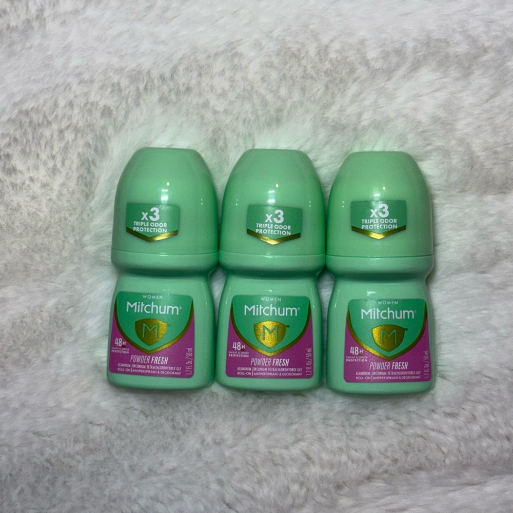 Mitchum Women Triple Odor Protection Antiperspirant Deodorant Roll On 1.7oz 3pk